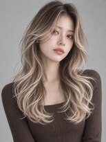 トリニティ(trinity)&nbsp;ハイライト バレイヤージュ ホワイトベージュ レイヤーカット