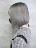 【.eer/ディア】艶髪ハイトーンボブ×ロイヤルグレー/担当:中山
