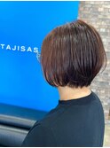 ▼ショートボブ×ローズブラウン
