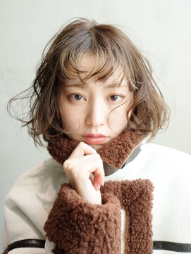 アイティー バイ アルバム 浦和店(IT by ALBUM) ゆるふわボブ_グレージュカラーボブウルフココアベージュ_9092