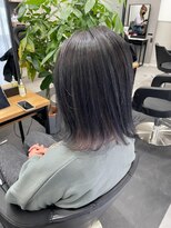 ザセカンドバイジャスミン(THE 2ND by JASMINE) ブルーブラック×シルバー切りっぱなしボブ