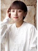 大人可愛い20代30代40代黒髪前下がりショートボブ丸みショート◎