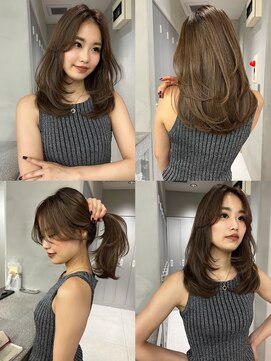 サイン 表参道(SIGN) ザクザクレイヤーカット巻き方簡単ミディアムロング韓国表参道