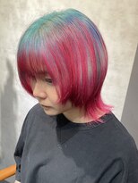 ヲタクに美容室は難しい。 ルーツカラー/ミズイロ×レッドピンク