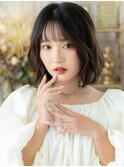 乾かすだけ大人可愛い黒髪ゆるふわボブパーマa大宮20代30代40代