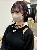 熊本　タッセルボブ　切りっぱなし　ラベンダーカラー　髪質改善