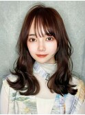 シースルーバング透明感カラーココアブラウン