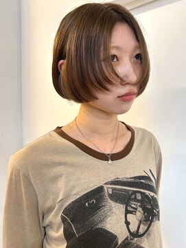 パーク 福岡天神西通り店(parc) 切りっぱなしボブ　ブロンドべージュ　艶髪　ケアブリーチ　艶感