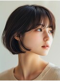 30代40代50代◎大人ナチュラルレイヤーボブ/白髪ぼかし
