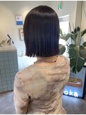 切りっぱなしボブ/オリーブブラウン