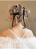 ロング顔周りレイヤー韓国ヘア美髪おくれ毛_ba547631