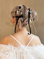 ロング顔周りレイヤー韓国ヘア美髪おくれ毛_ba547631