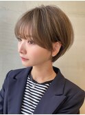 福岡で叶う/オリーブグレー/小顔に見えるヘア/ココアベージュ