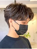 武蔵小杉フェザーショートシャドウパーマセンターパートウルフ
