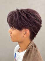 ハイパー ヨコハマ(HYPER yokohama) フェザーショート×ワインレッド【横浜/メンズヘア】