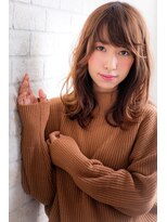 ヘアーアートシフォン 池袋西口店(Hair art chiffon) グレージュ&スポンテニアスなフリンジバングのマッシュミディ