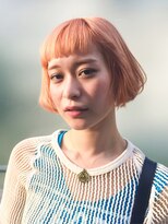 ダブ アオヤマ(DaB AOYAMA)&nbsp;【DaB】ジューシーオレンジの厚めバング切りっぱなしボブ☆