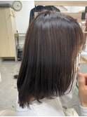 内巻きミディアム×白髪染め&ヘッドスパも人気◎