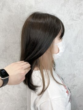 デミヘアー(Demi hair) イヤリングカラー×ミルクティーアッシュ