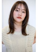 簡単スタイリング◎顔まわりレイヤー/ミディアムストレートヘア