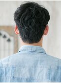 30代40代ツーブロック波巻きパーマ黒髪ショート仙台愛子