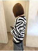 ぱつっとボブ　ブリーチ無し　明るめカラー