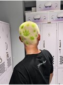 buzz cut hair dye design