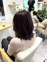 ブランシュ 南行徳店(BLANCHE)&nbsp;バーガンディ/レッドブラウン/ミディアムレイヤー/佐久間凪沙