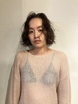 スーリール 福岡別府店(Sourire) ボブ パーマ 透明感カラー ヘーゼルベージュ 20代30代