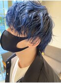 横浜★派手青髪ウルフ！！ちょうどウザイウザバンク