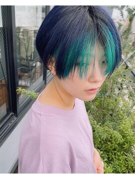 ベチカ(vetica) Wブルーコントラストカラー×ハンサムボブ