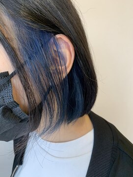 ヘアスタジオ マテリアル(hair studio Material) ブルー イヤリングカラー