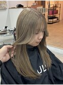 ハイトーンケアブリーチミルクティーベージュダブルカラー岡山駅