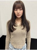 ヘーゼルグレージュ/ブリーチなしダブルカラー/レイヤー