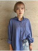 ベージュカラー　丸みショート