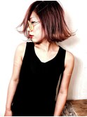 グラデーション　ボブ　切りっぱなし