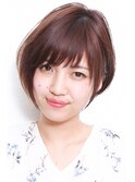 アシメショートエアリーショートグレージュナチュラルボブ