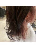ヘアメイク マルナ 大通店(HAIR MAKE MALUNA) 【MALUNA 嵐】イヤリングカラー × コーラルピンク