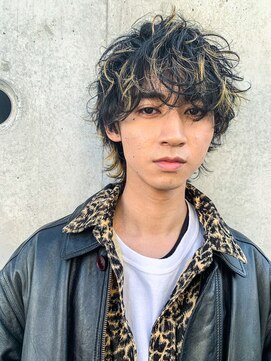 レクタ(RECTA) メンズマッシュパーマウルフ波巻きハイライトスパイラル2