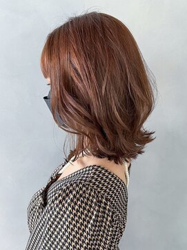 アイティーバイアルバム 松戸店(IT by ALBUM) ミディアムくびレイヤー_斜めバンググレージュカラー_ba445171