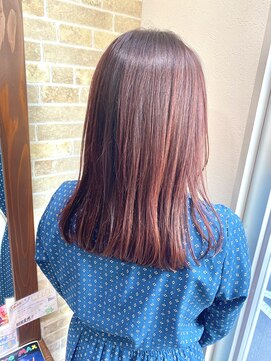 デコヘアー キートス(DECO HAIR kiitos) ミディアムストレート×レッドブラウン/ピンクベージュカラー