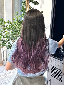 ヲタク(wotaku.) グラデーションカラーデザインカラー裾カラー毛先ブリーチ艶髪