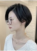 ショートヘア/ボブ/可愛い丸み/簡単スタイリング/20代30代