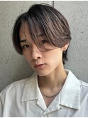 メンズセンターパート×リバース毛流れカルマニュアンスパーマ