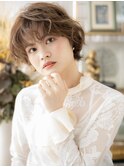 フレンチカジュアル小顔くせ毛風ボブパーマc6志木20代30代40代