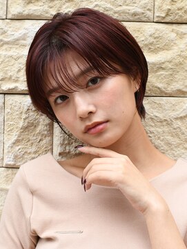 アース 二俣川店(HAIR&MAKE EARTH) 二俣川_レディース_丸みショート_ピンクブラウン_大人カラー