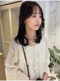 【松本咲花】ミディアムレイヤーブリーチなしラベンダーブラウン