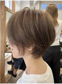 白髪ぼかし脱白髪染め似合わせショートボブ40代50代60代