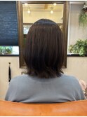 カラーと縮毛矯正でボリュームダウン♪艶髪レイヤーボブ