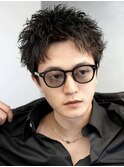 仙台スパイキーショートパーマフェザーショートメンズ毛流れ30代